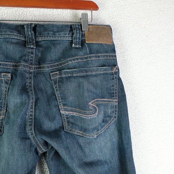 Silver Jeans Mens 32X32 Blue Hunter Loose Fit Taper Stone Wash Denim - Picture 4 of 11